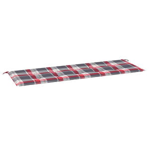 vidaXL Garden Bench Cushion Red Plaid 150x50x4 cm Oxford Fabric