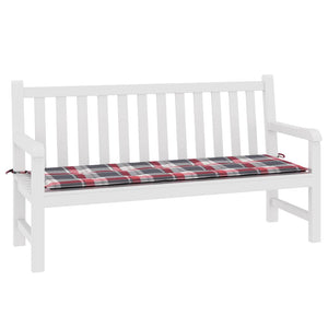 vidaXL Garden Bench Cushion Red Plaid 150x50x4 cm Oxford Fabric