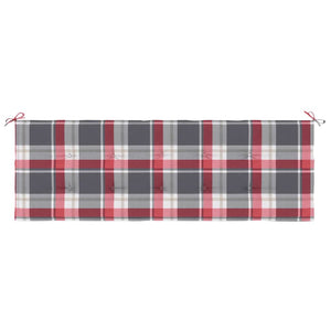 vidaXL Garden Bench Cushion Red Plaid 150x50x4 cm Oxford Fabric
