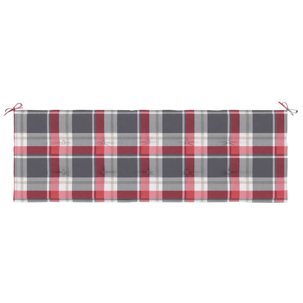 vidaXL Garden Bench Cushion Red Plaid 150x50x4 cm Oxford Fabric