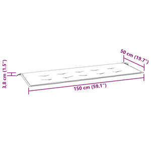 vidaXL Garden Bench Cushion Red Plaid 150x50x4 cm Oxford Fabric