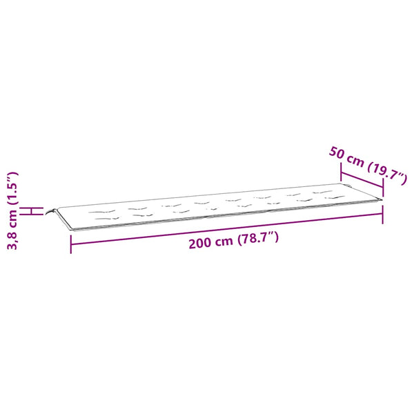 vidaXL Garden Bench Cushion Light Green 200x50x4 cm Oxford Fabric