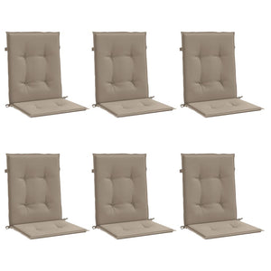 vidaXL Low-Back Garden Chair Cushions 6 pcs Taupe 100x50x3 cm