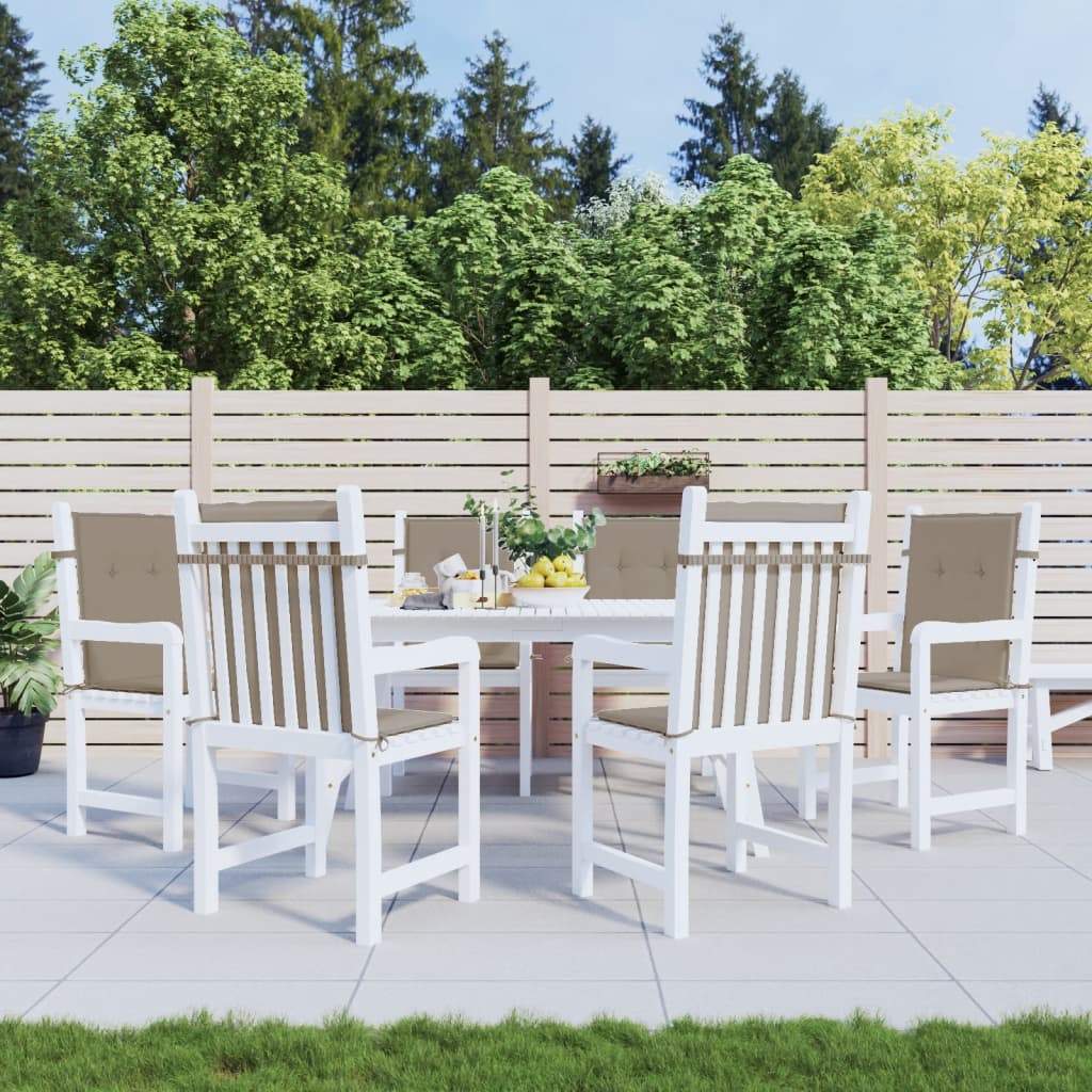 vidaXL Low-Back Garden Chair Cushions 6 pcs Taupe 100x50x3 cm