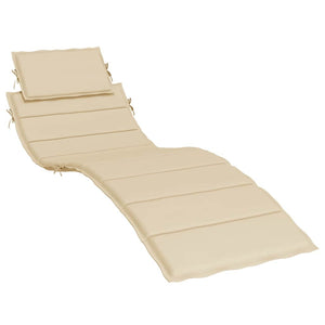vidaXL Sun Lounger Cushion Beige 186x58x4 cm Oxford Fabric