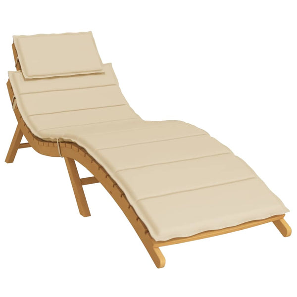 vidaXL Sun Lounger Cushion Beige 186x58x4 cm Oxford Fabric