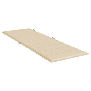 vidaXL Sun Lounger Cushion Beige 186x58x4 cm Oxford Fabric