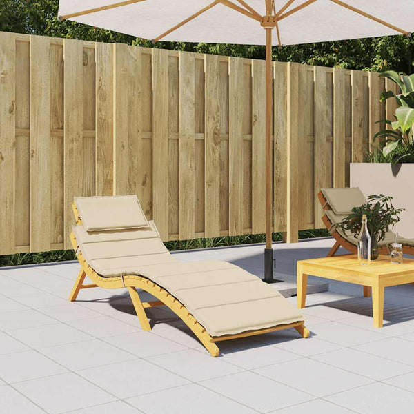 vidaXL Sun Lounger Cushion Beige 186x58x4 cm Oxford Fabric