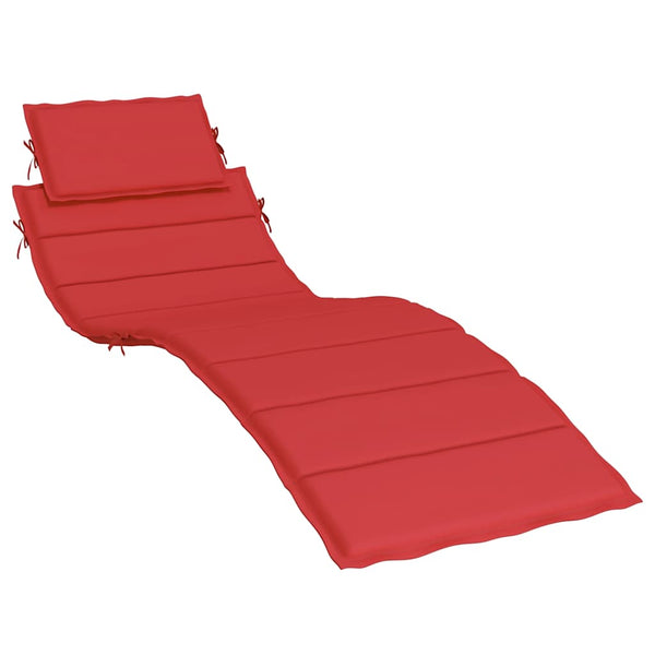 vidaXL Sun Lounger Cushion Red 186x58x4 cm Oxford Fabric