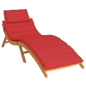 vidaXL Sun Lounger Cushion Red 186x58x4 cm Oxford Fabric
