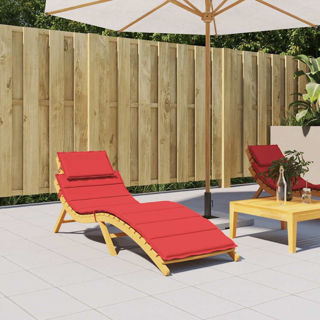 vidaXL Sun Lounger Cushion Red 186x58x4 cm Oxford Fabric
