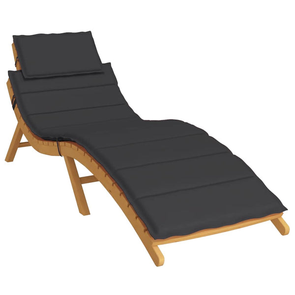 vidaXL Sun Lounger Cushion Black 186x58x4 cm Oxford Fabric