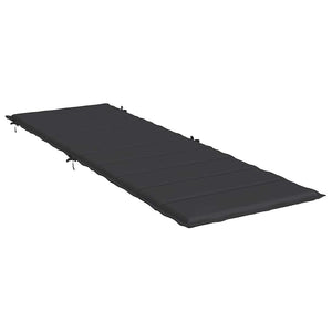 vidaXL Sun Lounger Cushion Black 186x58x4 cm Oxford Fabric