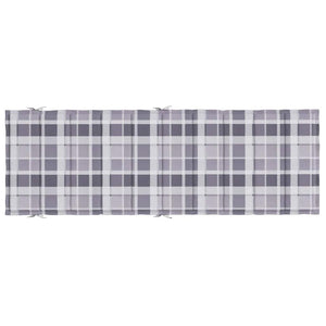 vidaXL Sun Lounger Cushion Grey Checkered Pattern 186x58x4 cm Oxford Fabric