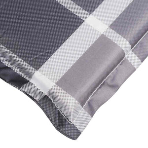 vidaXL Sun Lounger Cushion Grey Checkered Pattern 186x58x4 cm Oxford Fabric