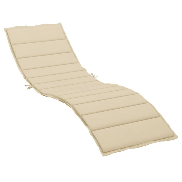vidaXL Sun Lounger Cushion Beige 200x50x3 cm Oxford Fabric