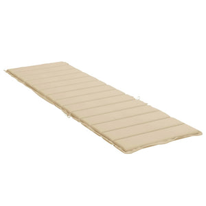 vidaXL Sun Lounger Cushion Beige 200x50x3 cm Oxford Fabric