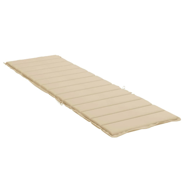 vidaXL Sun Lounger Cushion Beige 200x50x3 cm Oxford Fabric