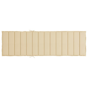 vidaXL Sun Lounger Cushion Beige 200x50x3 cm Oxford Fabric