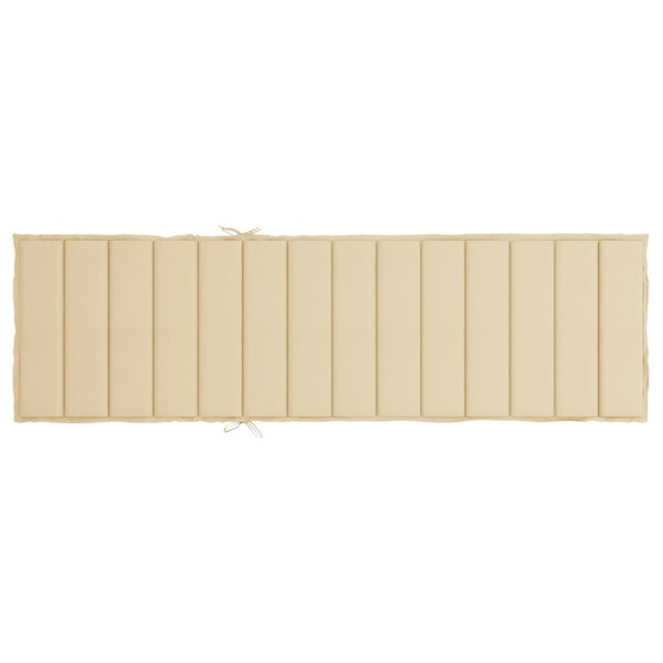 vidaXL Sun Lounger Cushion Beige 200x50x3 cm Oxford Fabric