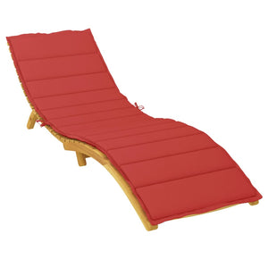 vidaXL Sun Lounger Cushion Red 200x50x3 cm Oxford Fabric