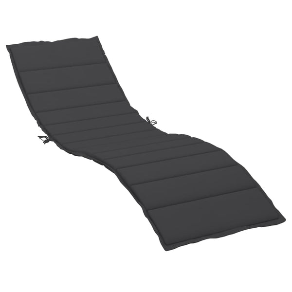 vidaXL Sun Lounger Cushion Black 200x50x3 cm Oxford Fabric