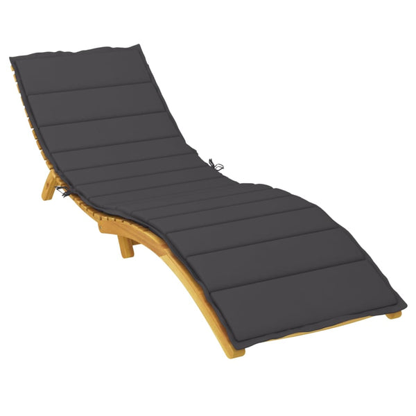 vidaXL Sun Lounger Cushion Black 200x50x3 cm Oxford Fabric