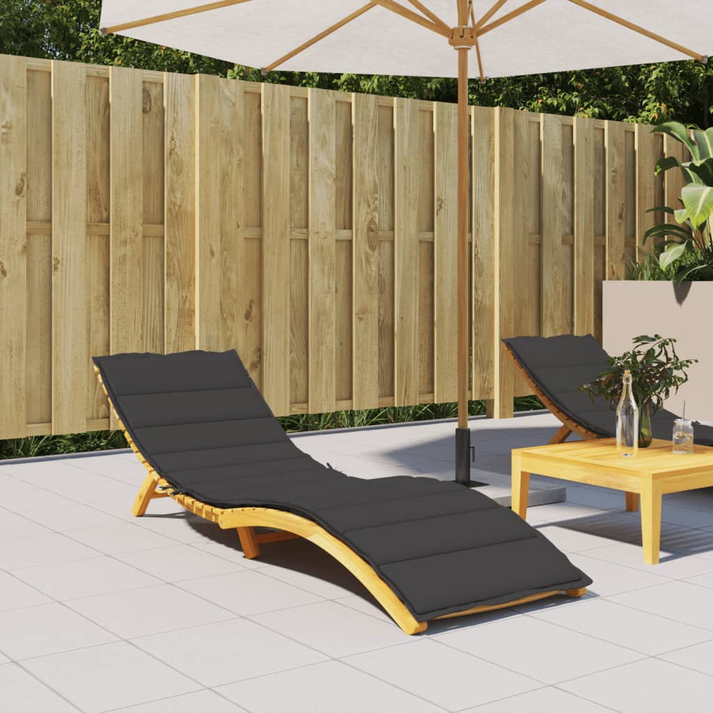 vidaXL Sun Lounger Cushion Black 200x50x3 cm Oxford Fabric