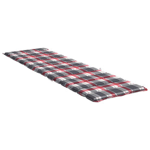 vidaXL Sun Lounger Cushion Red Gingham 200x50x3 cm Oxford Fabric