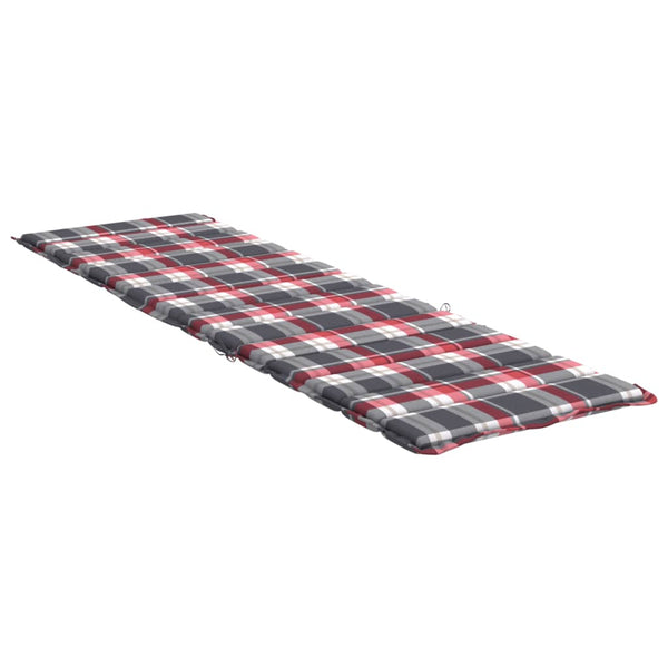 vidaXL Sun Lounger Cushion Red Gingham 200x50x3 cm Oxford Fabric