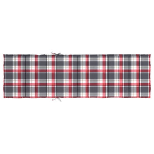 vidaXL Sun Lounger Cushion Red Gingham 200x50x3 cm Oxford Fabric