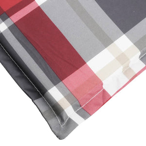 vidaXL Sun Lounger Cushion Red Gingham 200x50x3 cm Oxford Fabric