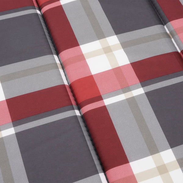 vidaXL Sun Lounger Cushion Red Gingham 200x50x3 cm Oxford Fabric
