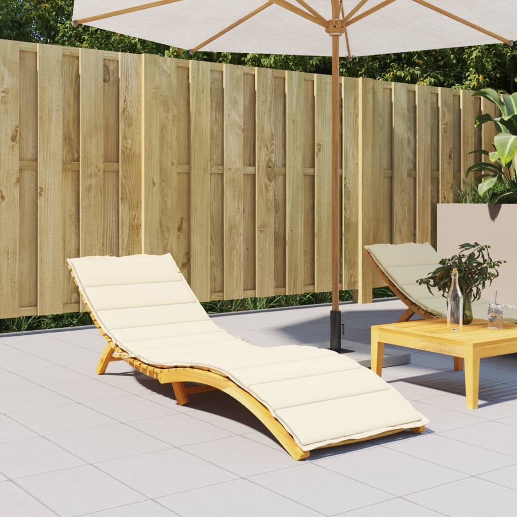 vidaXL Sun Lounger Cushion Cream 200x60x3 cm Oxford Fabric