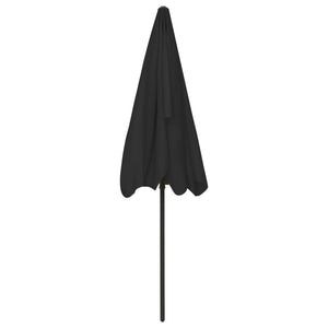 vidaXL Beach Umbrella Black 200x125 cm