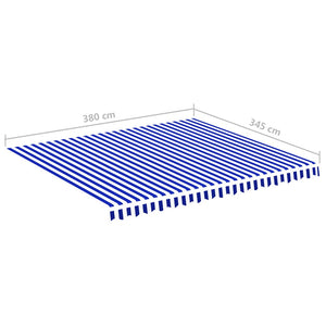 Markisenbespannung Blau und Weiß 4x3,5 m