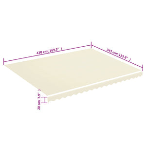 vidaXL Awning Fabric Cream 4.5x3.5 m