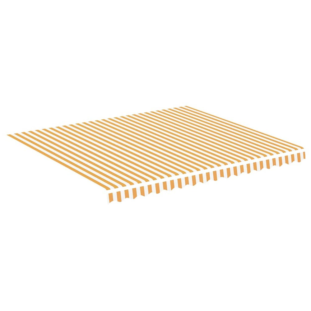 vidaXL Awning Fabric Yellow and White 4x3.5 m