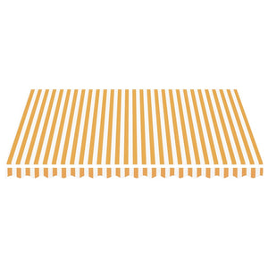 vidaXL Awning Fabric Yellow and White 4x3.5 m