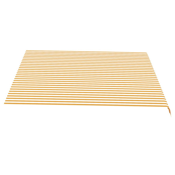 vidaXL Awning Fabric Yellow and White 4x3.5 m