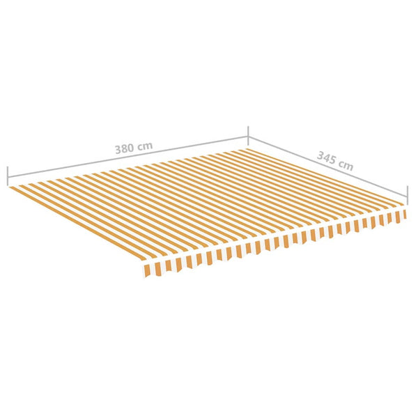 vidaXL Awning Fabric Yellow and White 4x3.5 m