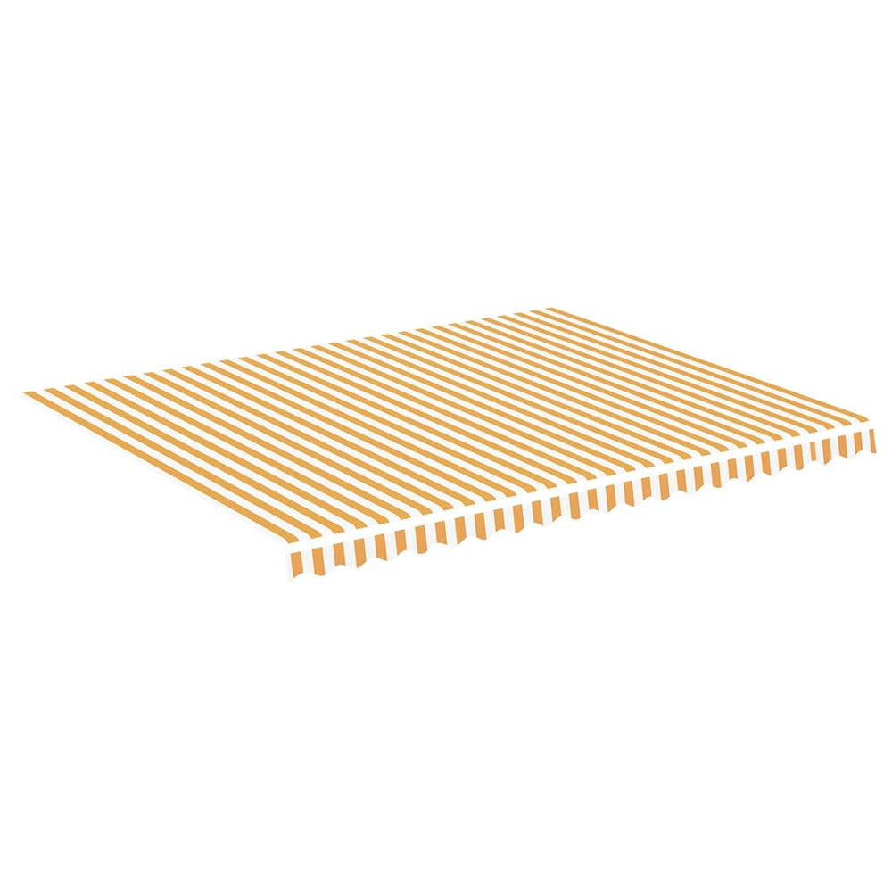 vidaXL Awning Fabric Yellow and White 4.5x3.5 m