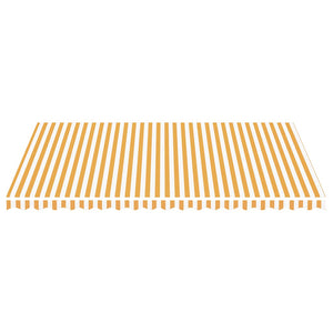 vidaXL Awning Fabric Yellow and White 5x3.5 m