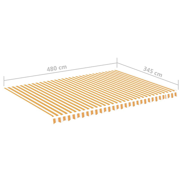 vidaXL Awning Fabric Yellow and White 5x3.5 m