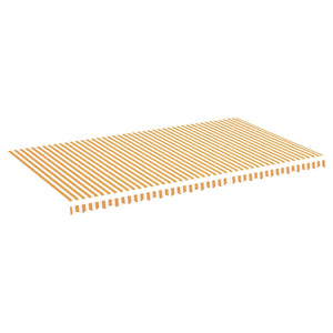 vidaXL Awning Fabric Yellow and White 6x3.5 m