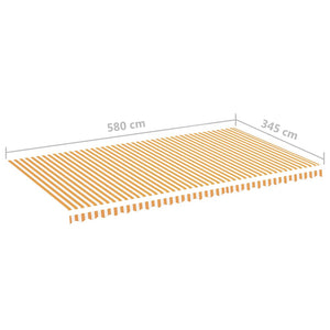vidaXL Awning Fabric Yellow and White 6x3.5 m