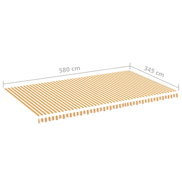 vidaXL Awning Fabric Yellow and White 6x3.5 m