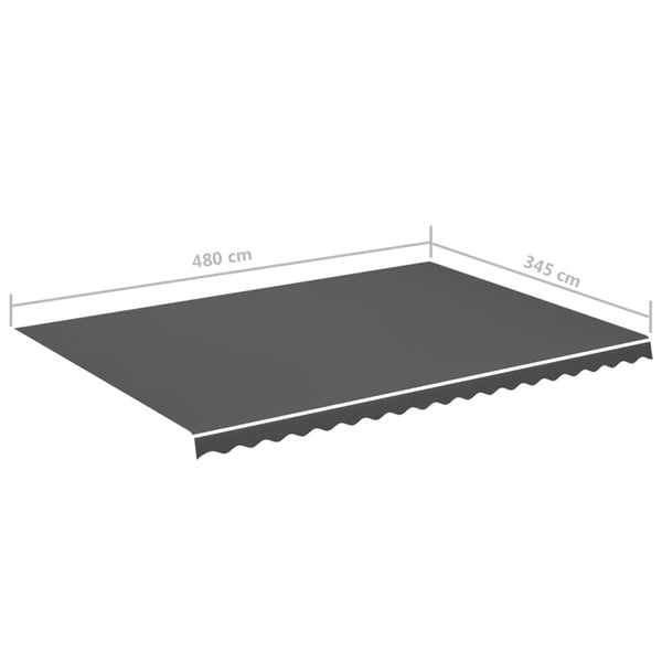 vidaXL Awning Fabric Anthracite 5x3.5 m