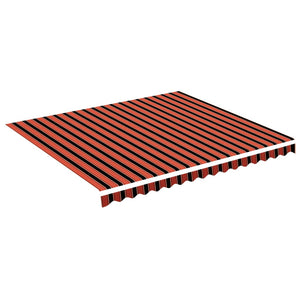 vidaXL Awning Fabric Orange and Brown 4x3.5 m