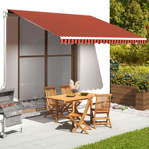 vidaXL Awning Fabric Orange and Brown 4x3.5 m